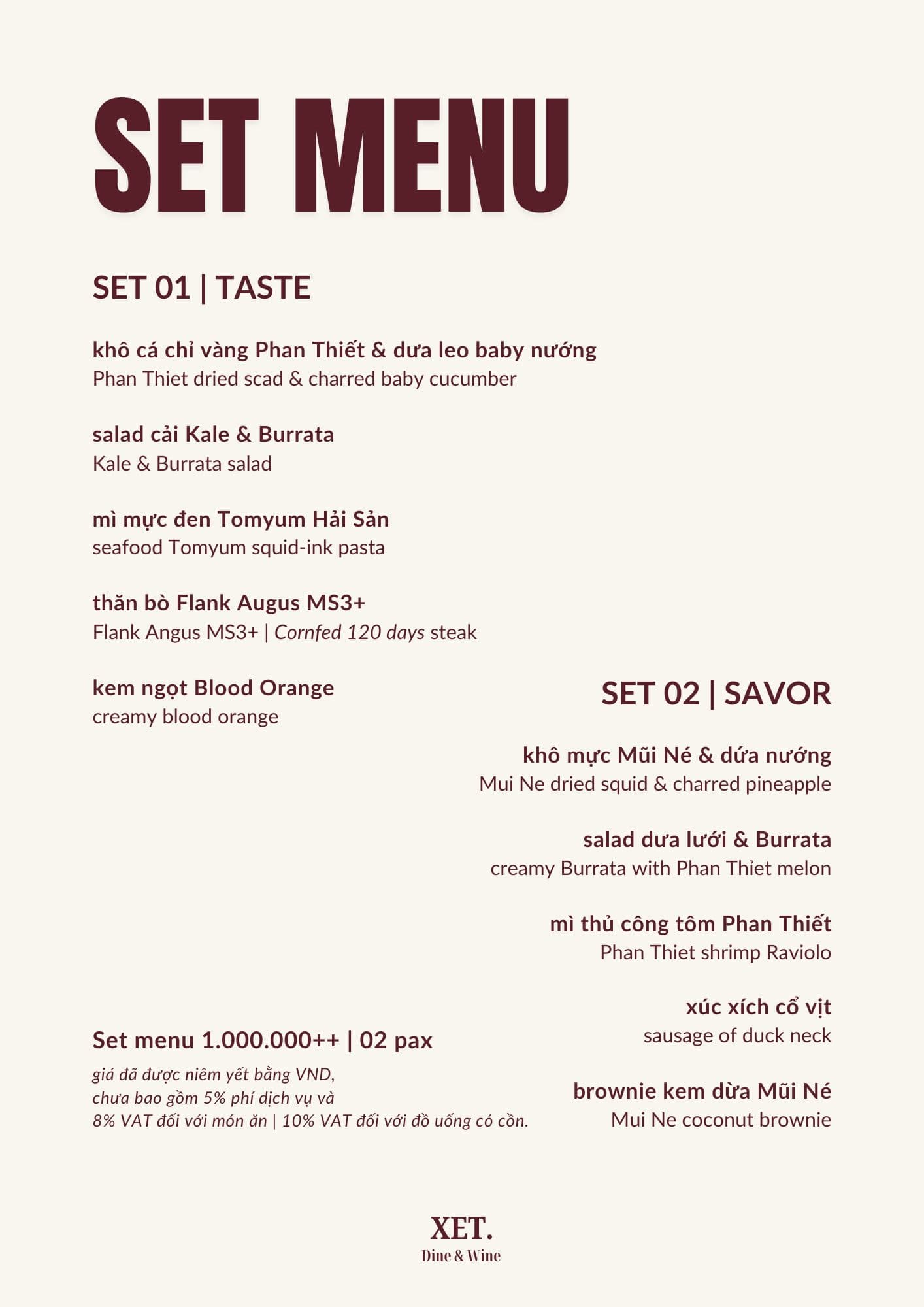Menu page 1